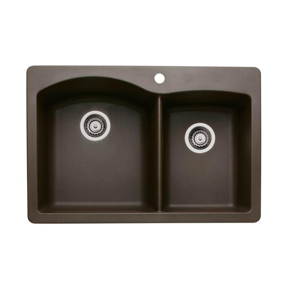 SILGRANIT® Double Bowl 60/40 Offset Dual Mount Sink