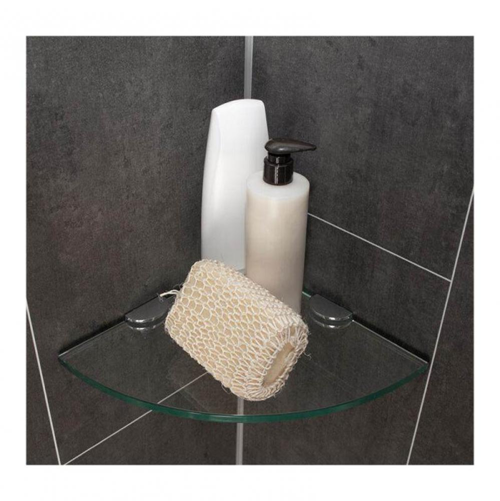 LXSS1010-BN 10'' x 10'' Glass Corner Shelf