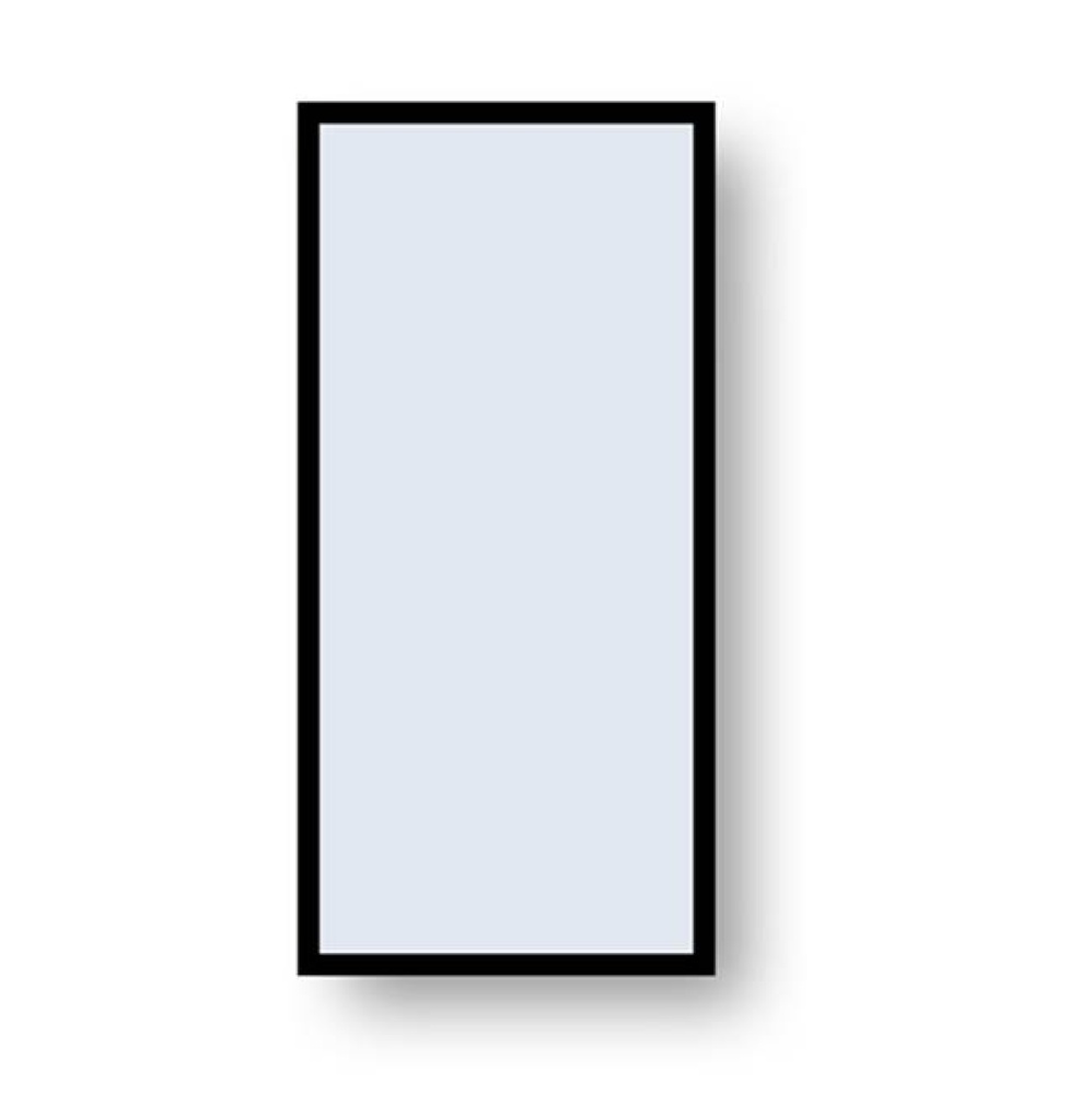 Accent Framed Mirror, 16'' x 36'' x 3/4'', Rectangle, Matte Black