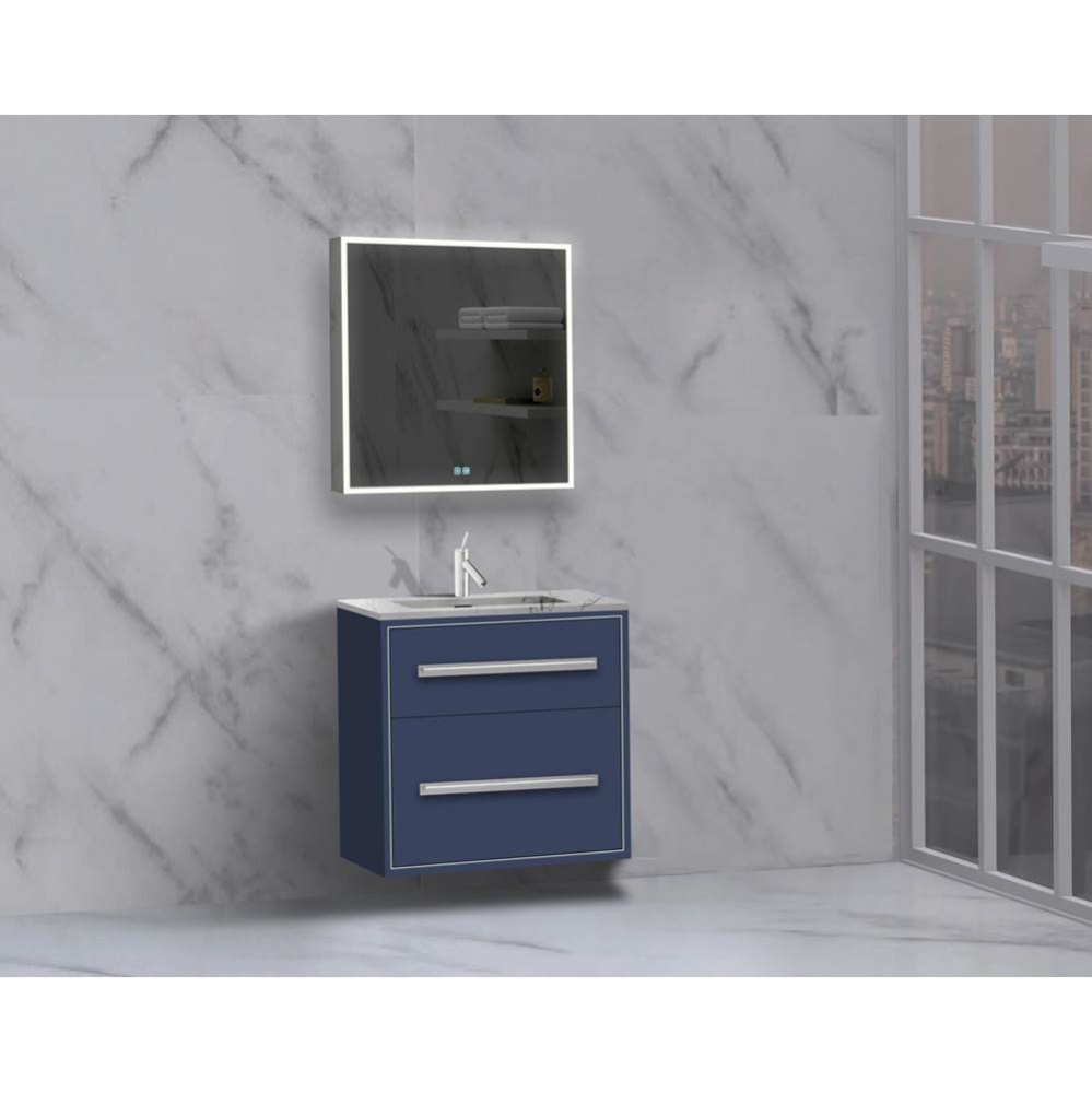Apogee 24'' Wall hung Vanity Cabinet in Sapphire/HW: Polished Chrome(PC)