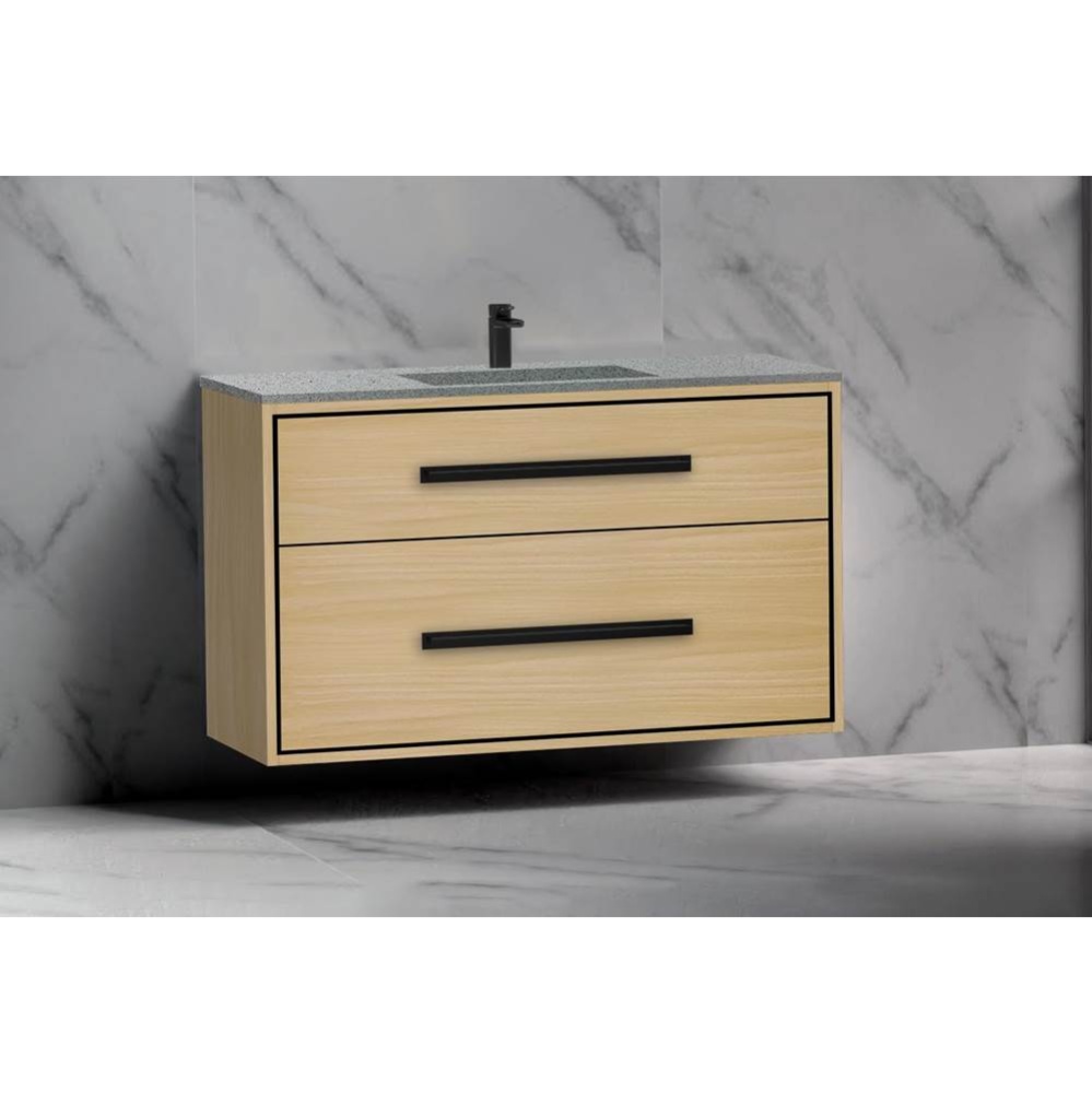 Apogee 48C'' Wall hung Vanity Cabinet in Natural Oak/HW: Polished Chrome(PC)