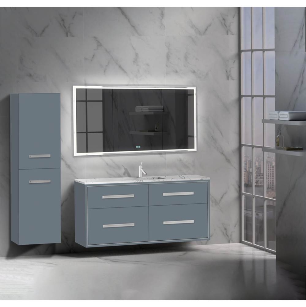 Apogee 60C'' Wall hung Vanity Cabinet in Studio Grey/HW: Polished Chrome(PC)