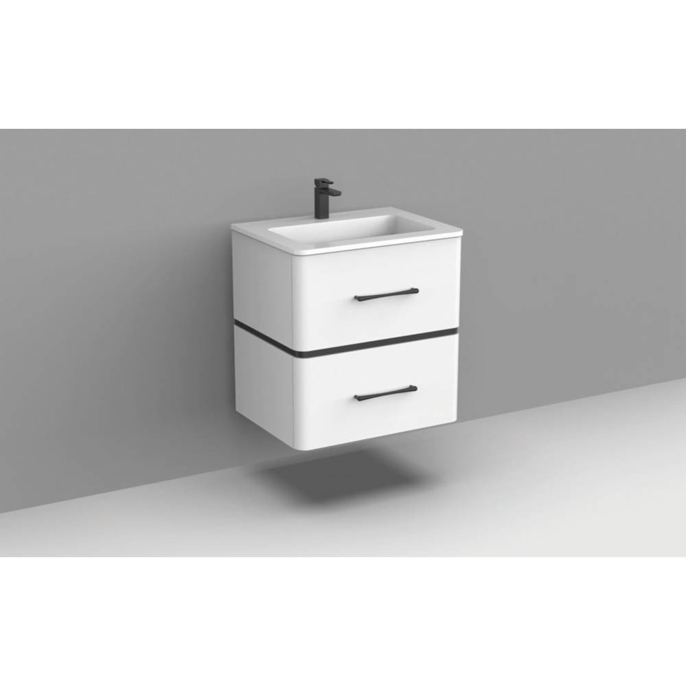 Perla SM 24'' Wall Hung Cabinet White/HW: Polished Chrome(PC)
