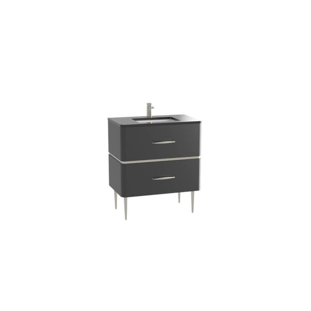 Perla 24'' Free Standing Cabinet Matte Black/HW: Polished Chrome(PC)