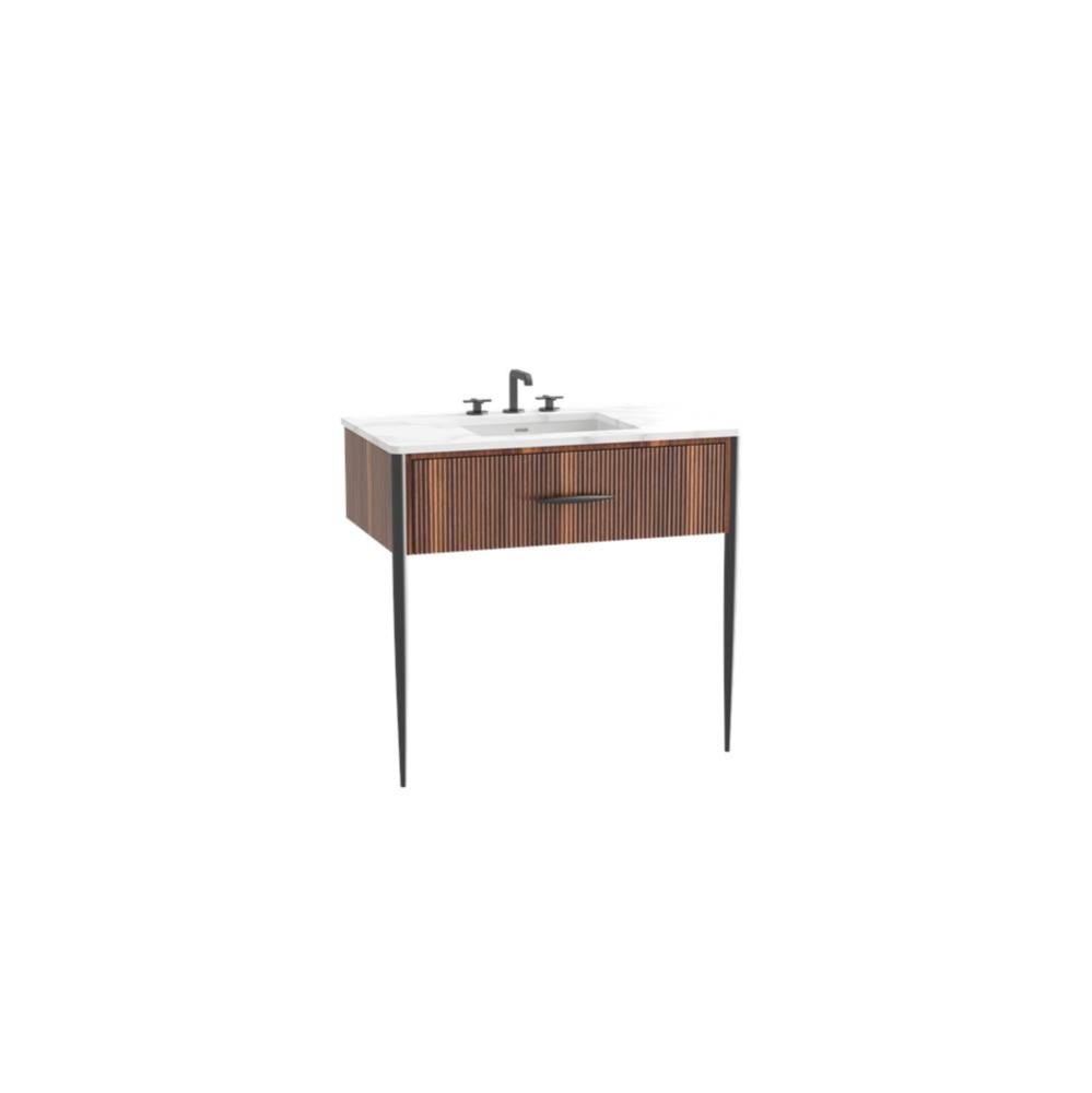 Avella Duo 36'' Wall Hung Cabinet English Walnut/HW: Polished Chrome(PC)