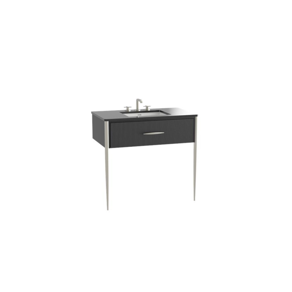 Avella Duo 30'' Wall Hung Cabinet Matte Black/HW: Polished Chrome(PC)