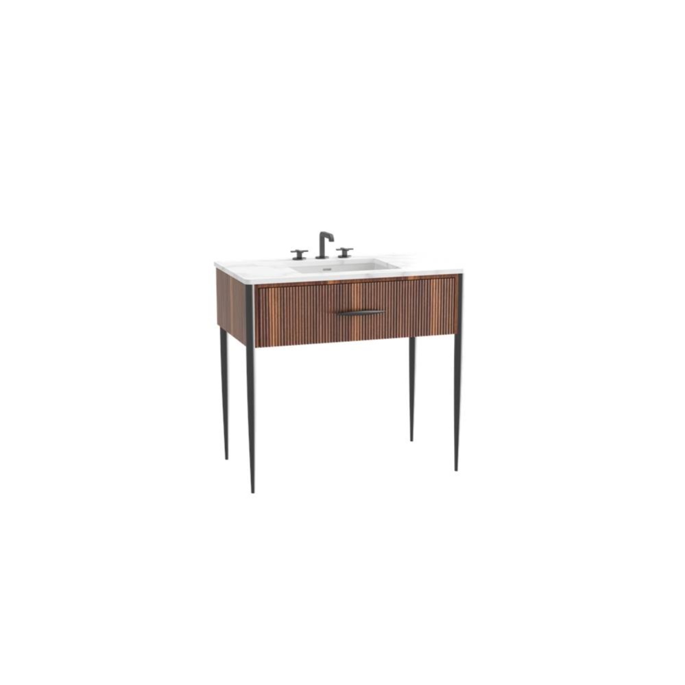 Avella Quattro 30'' Free Standing Cabinet English Walnut/HW: Polished Chrome(PC)