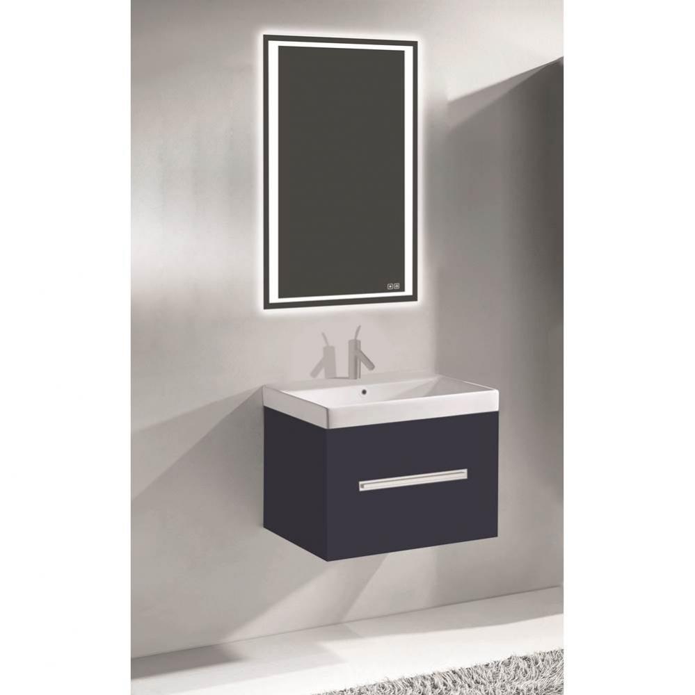 Vogue 24'' Wall Hung Vanity Cabinet Sapphire/HW: Polished Chrome(PC)