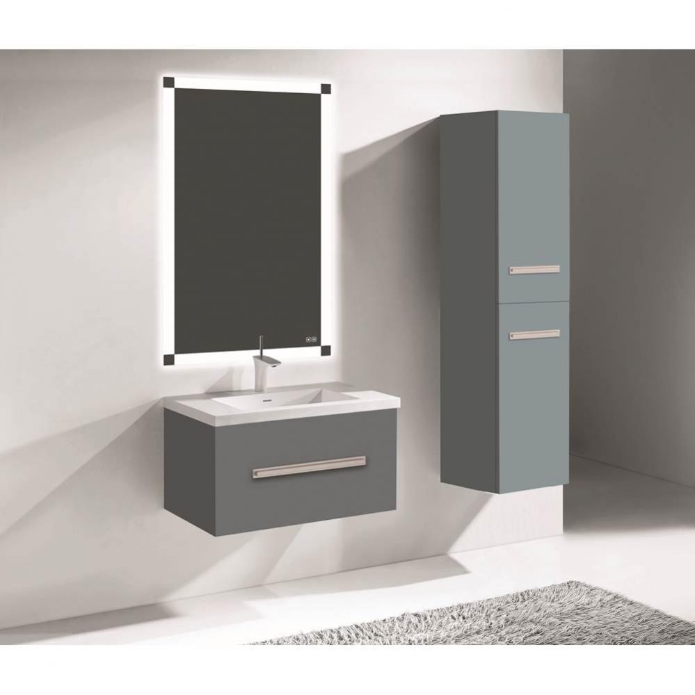 Vogue 30'' Wall Hung Vanity Cabinet Studio Grey/HW: Polished Chrome(PC)