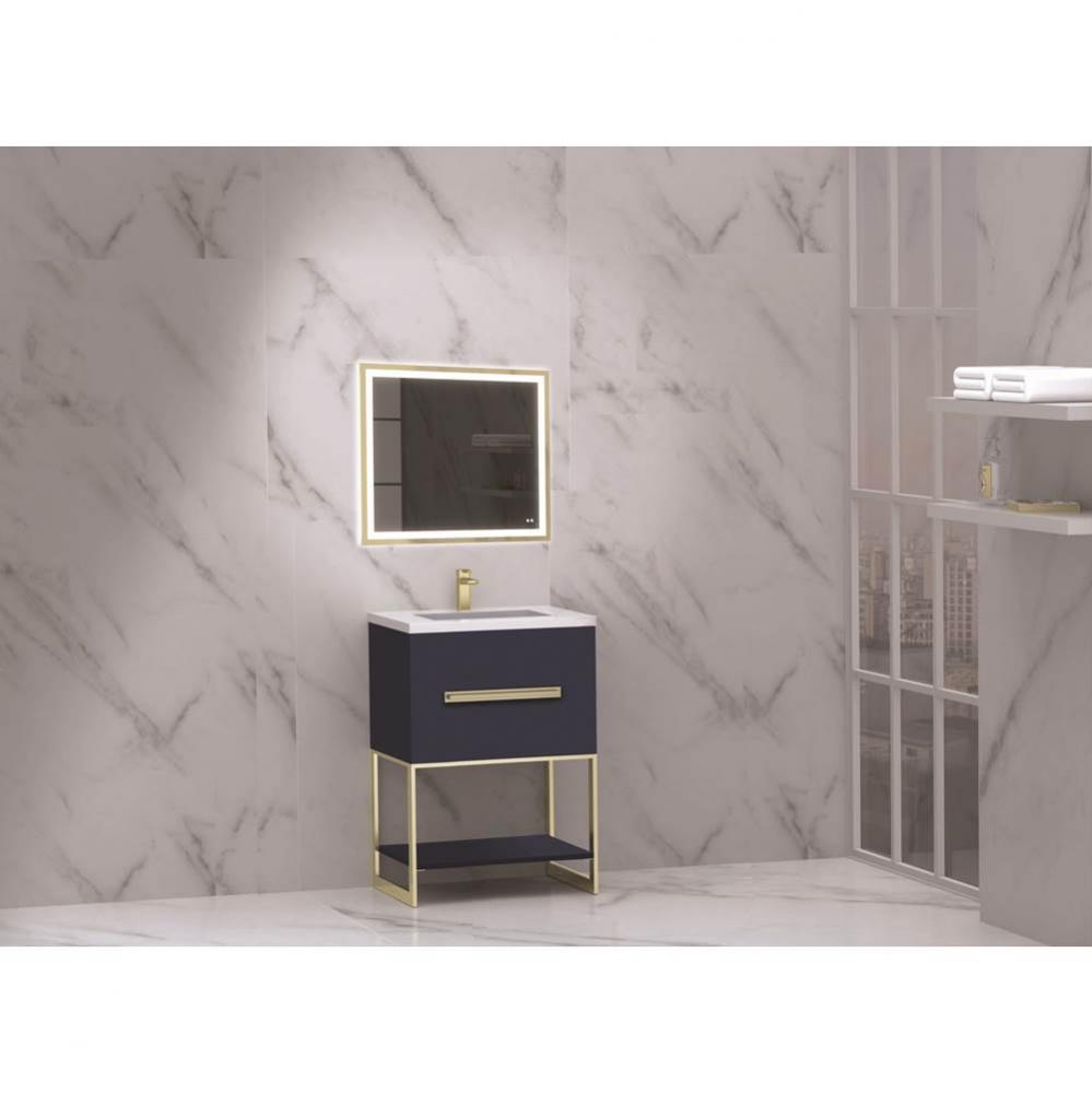 Madeli Loft 24'' Free Standing Vanity Cabinet Sapphire/HW: Matte Black(MB)