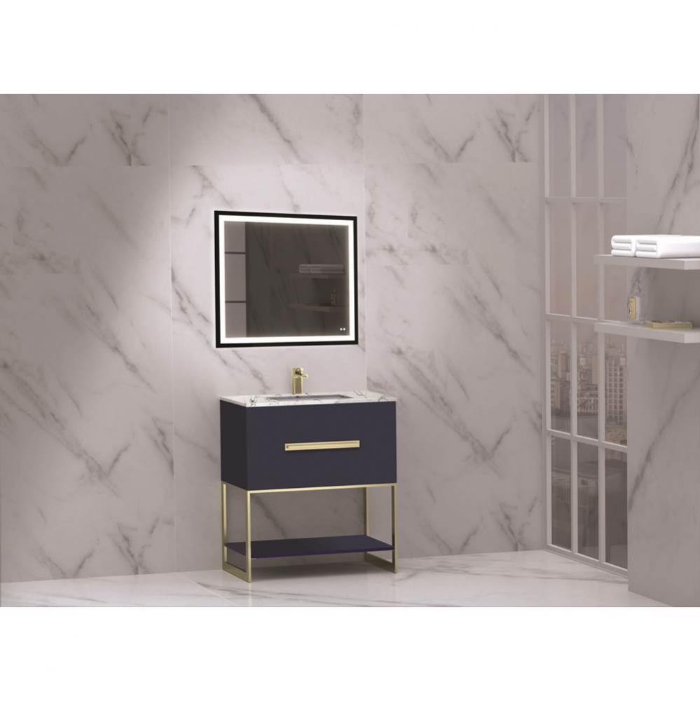 Madeli Loft 30'' Free Standing Vanity Cabinet Sapphire/HW: Polished Nickel  (PN)