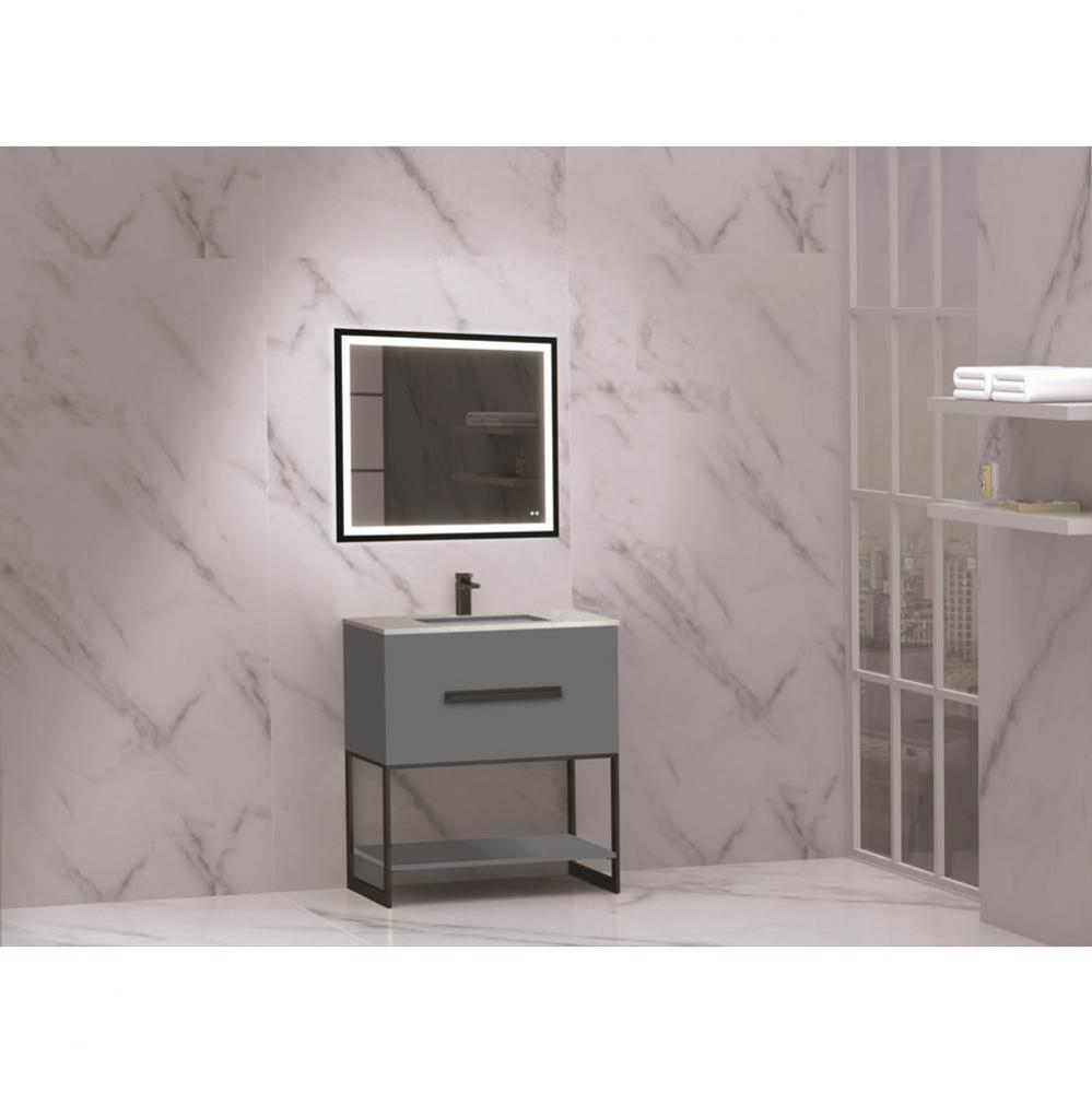 Madeli Loft 30'' Free Standing Vanity Cabinet Studio Grey/HW: Brushed Nickel   (BN)