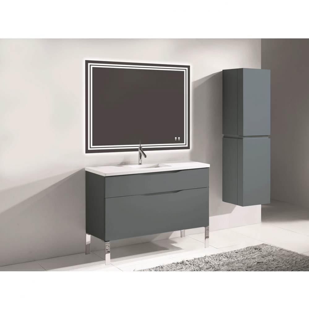 Milano 48C'' Free Standing Vanity Cabinet Studio Grey/HW: Polished Chrome(PC)