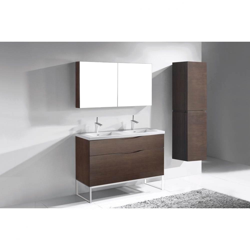 Milano 48D'' Free Standing Vanity Cabinet Walnut/HW: Polished Chrome(PC)