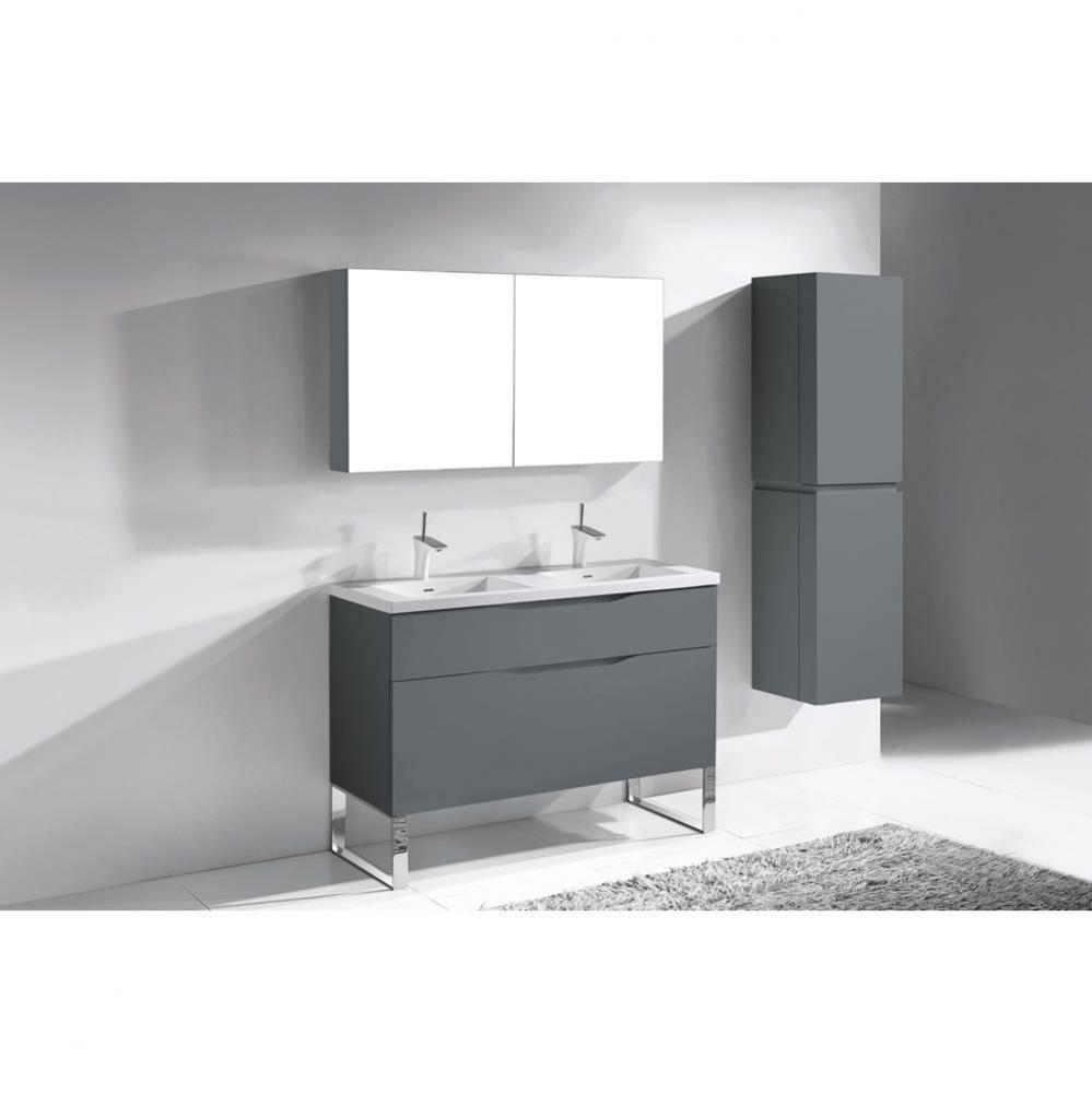 Milano 48D'' Free Standing Vanity Cabinet Studio Grey/HW: Polished Chrome(PC)