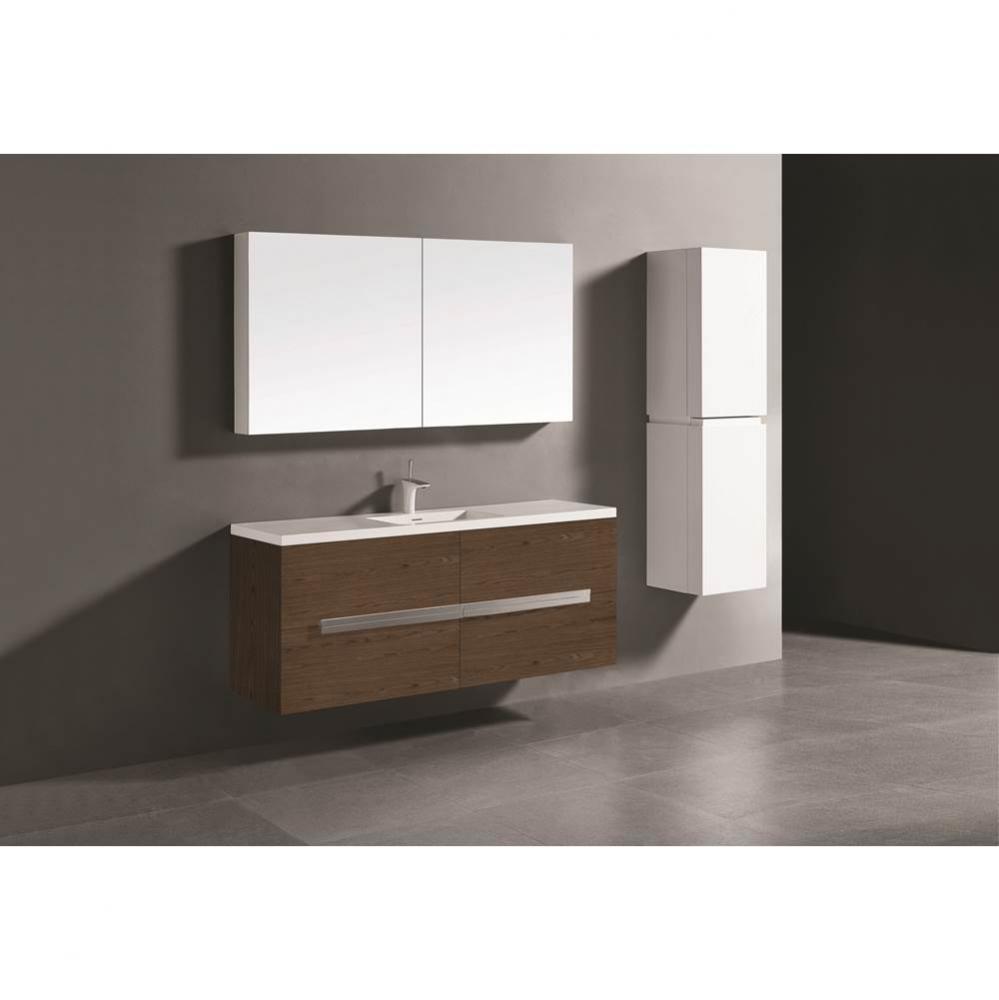 Madeli Urban 60C'' Wall hung  Vanity Cabinet in Brandy Finish/HW: Satin Brass(SB)