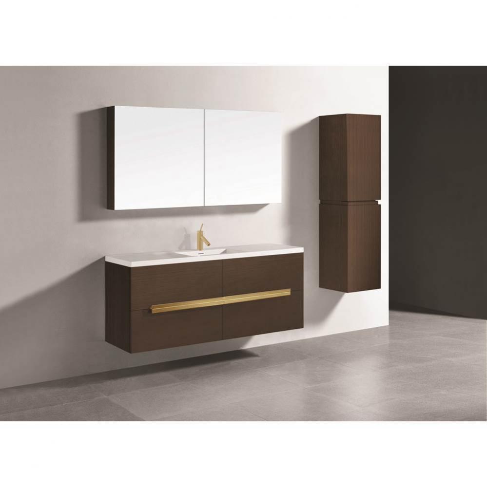 Madeli Urban 60C'' Wall hung Vanity Cabinet in Walnut Finish/HW: Matte Black(MB)