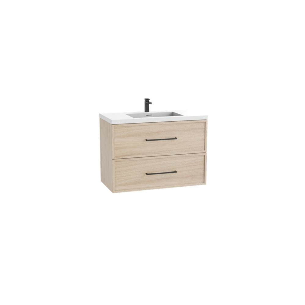 Apex 24'' Wall hung  Vanity Cabinet in Natural Oak Finish/HW: Polished Chrome(PC)