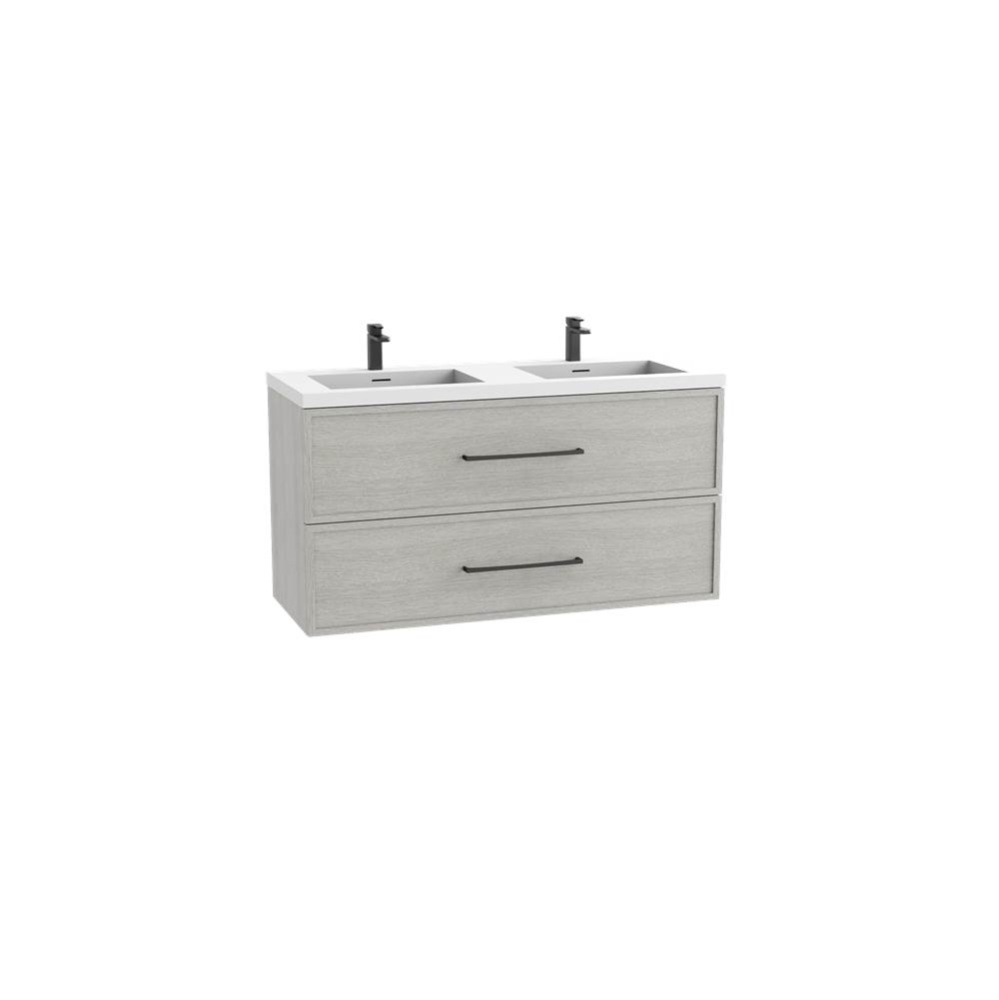 Apex 48D'' Wall hung  Vanity Cabinet in Coastal Grey Finish/HW: No Handle