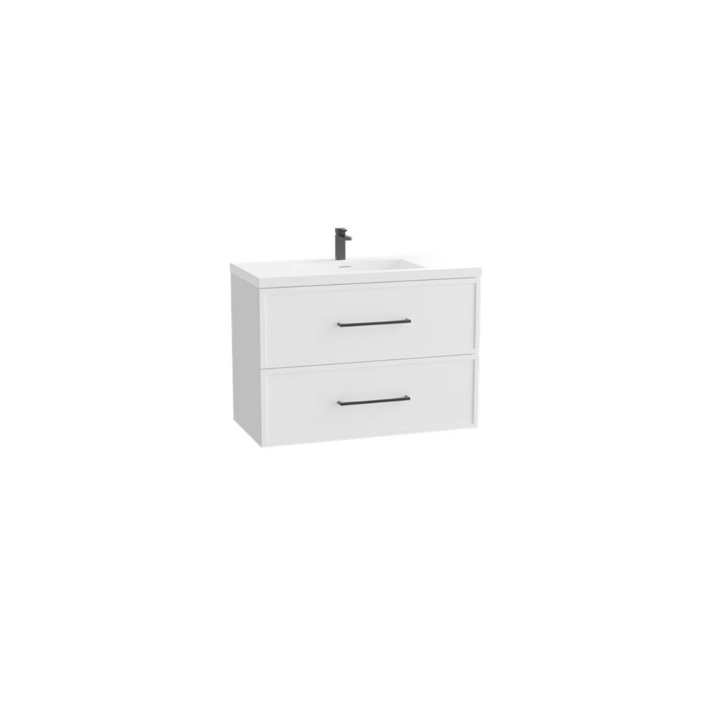 Apex 48C'' Wall hung  Vanity Cabinet in White Finish/HW: Polished Chrome(PC)
