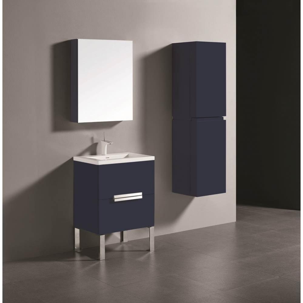 Soho 24'' Free standing Vanity Cabinet in Sapphire/HW: Polished Chrome(PC)