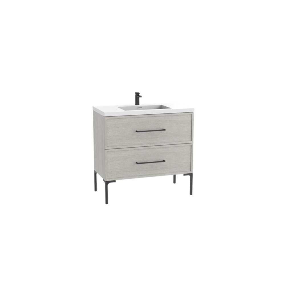 Peak 48C'' Free standing Vanity Cabinet in Coastal Grey/HW: Polished Chrome(PC)