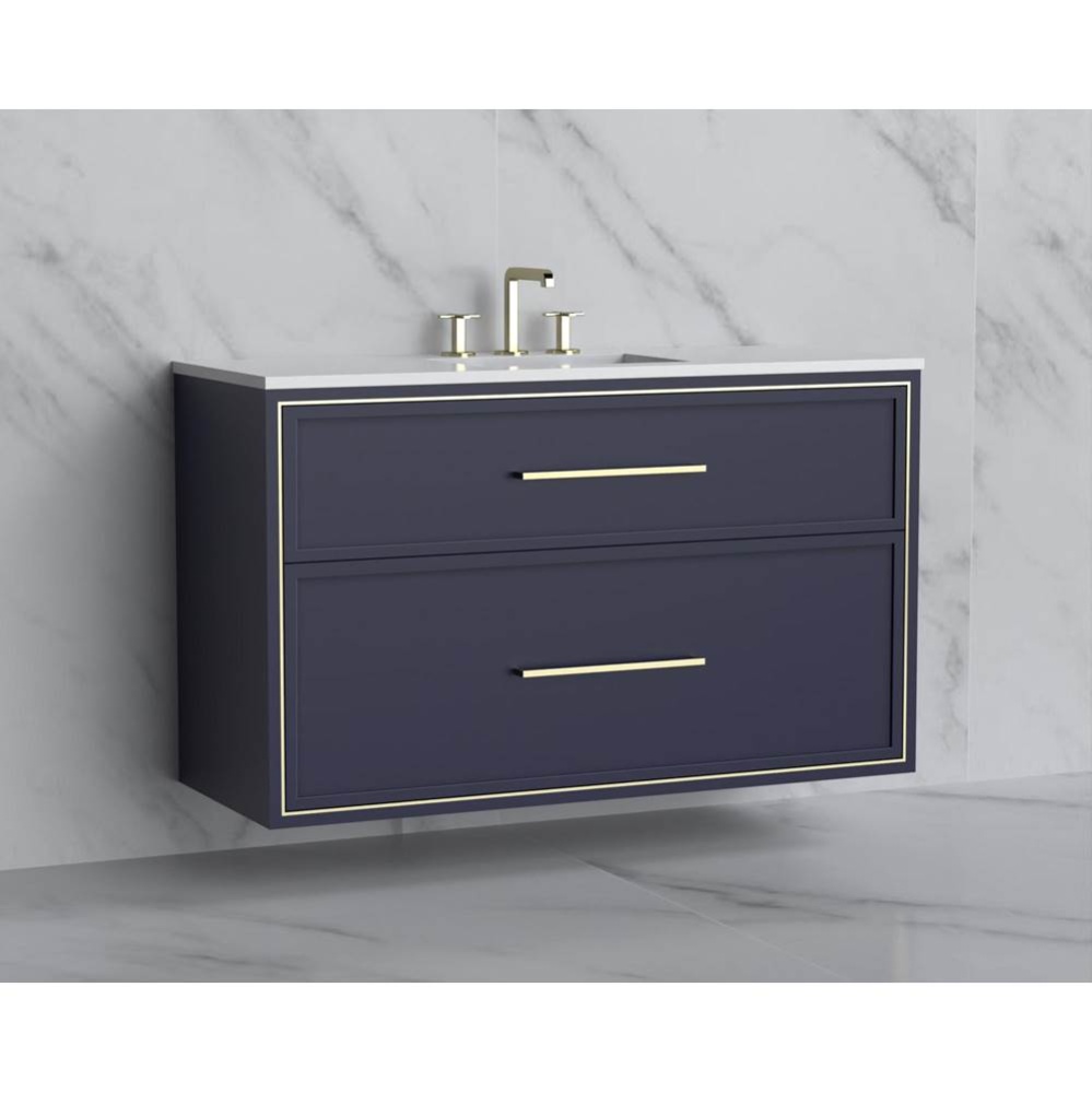 Edge 48C'' Wall hung Vanity Cabinet in Sapphire/HW: Handles Polished Chrome(PC)