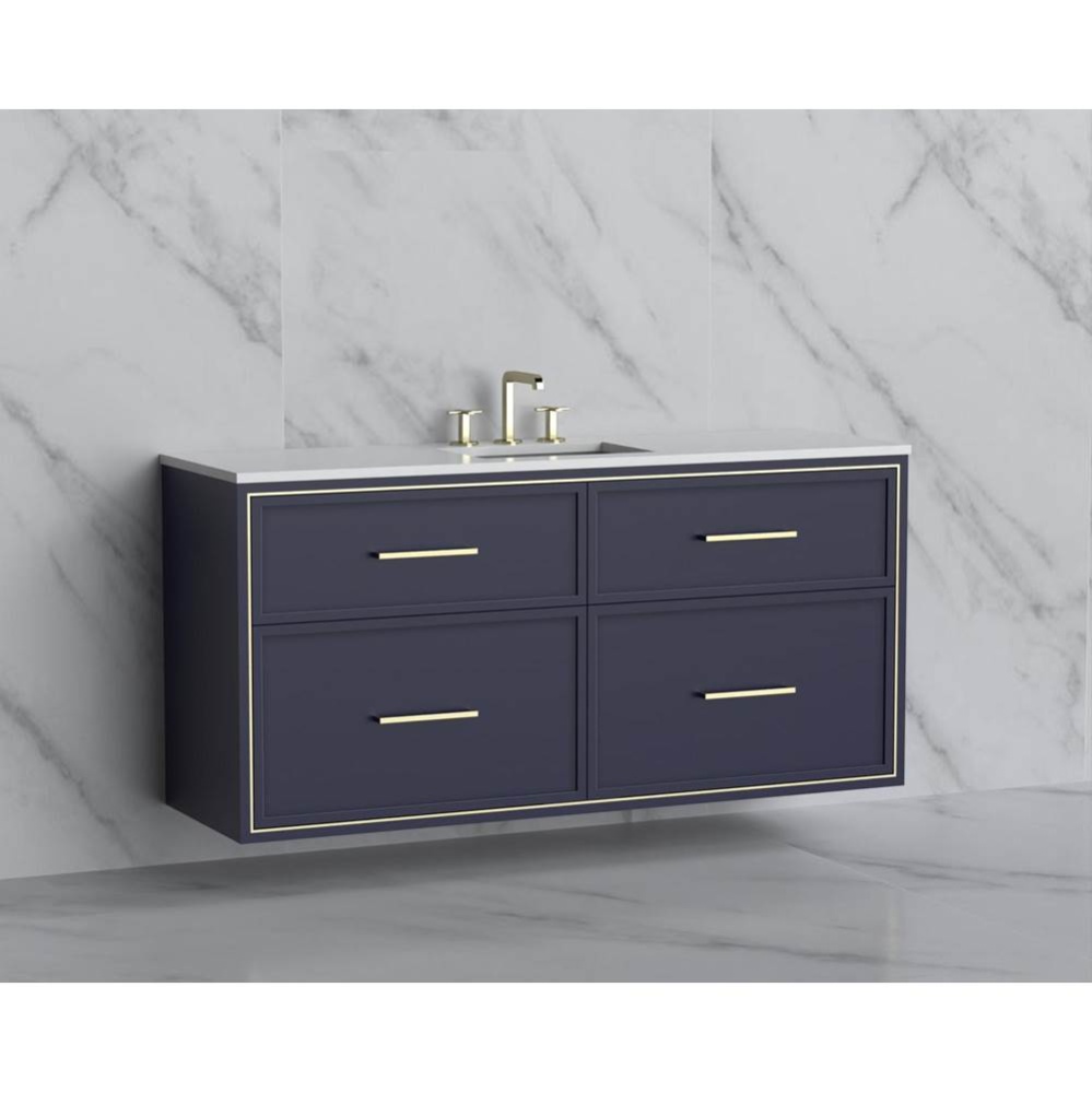 Edge 60C'' Wall hung Vanity Cabinet in Sapphire/HW: Handles Polished Chrome(PC)