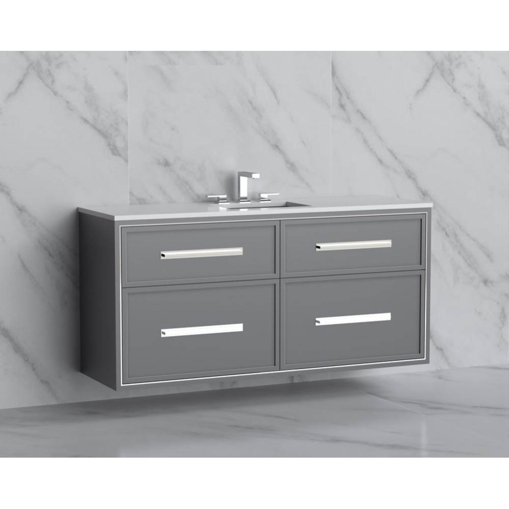 Edge 60C'' Wall hung Vanity Cabinet in Studio Grey/HW: Handles Polished Chrome(PC)