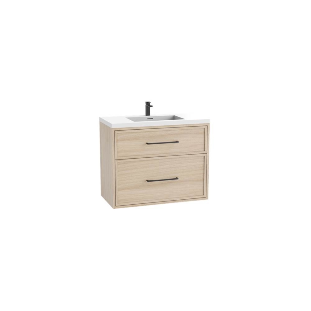 Edge SE  48C'' Wall hung Vanity Cabinet in Natural Oak/HW: Handles Polished Chrome(PC)