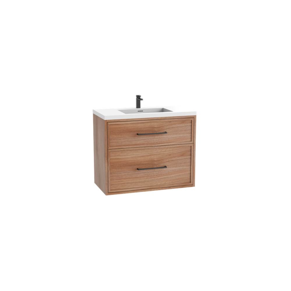 Edge SE  48C'' Wall hung Vanity Cabinet in Natural Walnut/HW: Handles Polished Chrome(PC