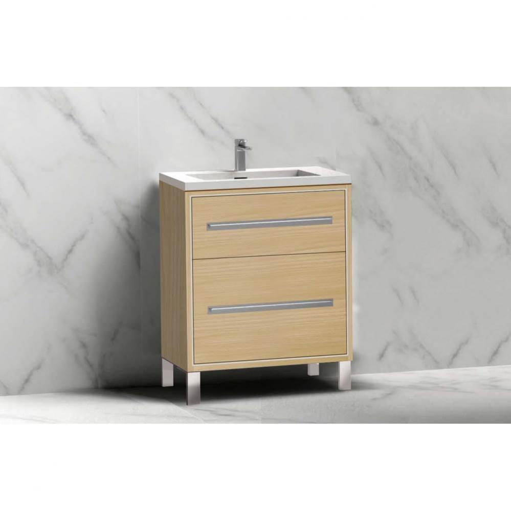 Pinnacle  24'' Free Standing Vanity Cabinet in Natural Oak/HW:  Polished Chrome(PC)