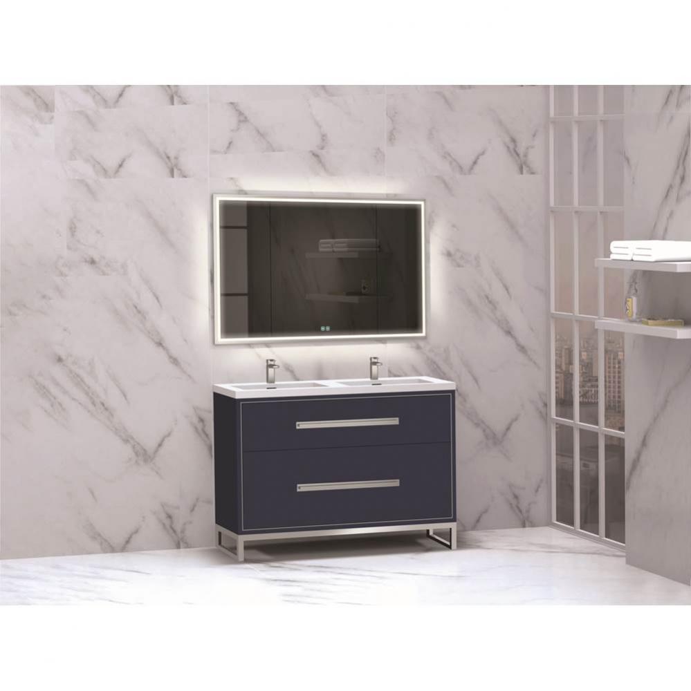 Madeli Pinnacle 48D'' Free standing Vanity Cabinet in Sapphire/HW: Matte Black(MB)