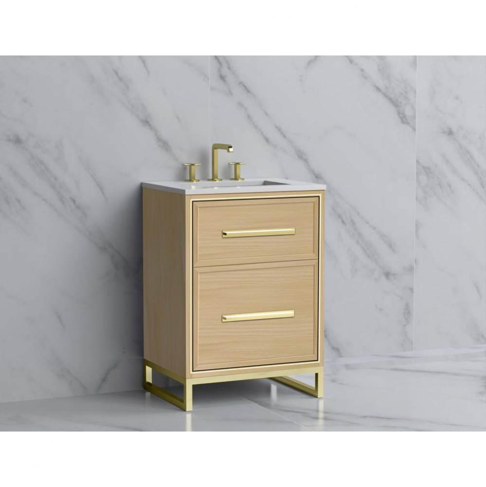 Profile 24'' Free standing Vanity Cabinet in Natural Oak/HW: Polished Chrome(PC)