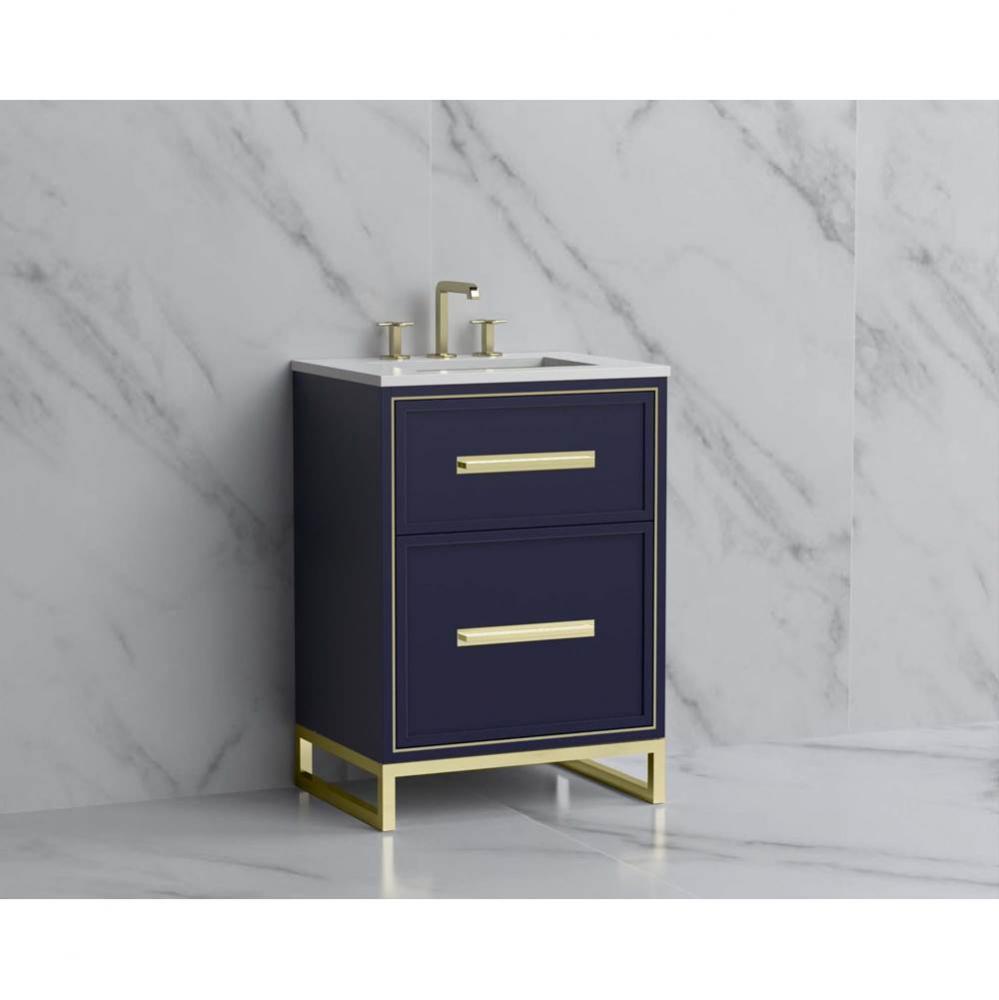 Profile 24'' Free standing Vanity Cabinet in Sapphire/HW: Polished Chrome(PC)