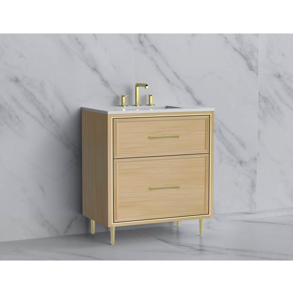 Profile 30'' Free standing Vanity Cabinet in Natural Oak/HW: Brushed Nickel(BN)