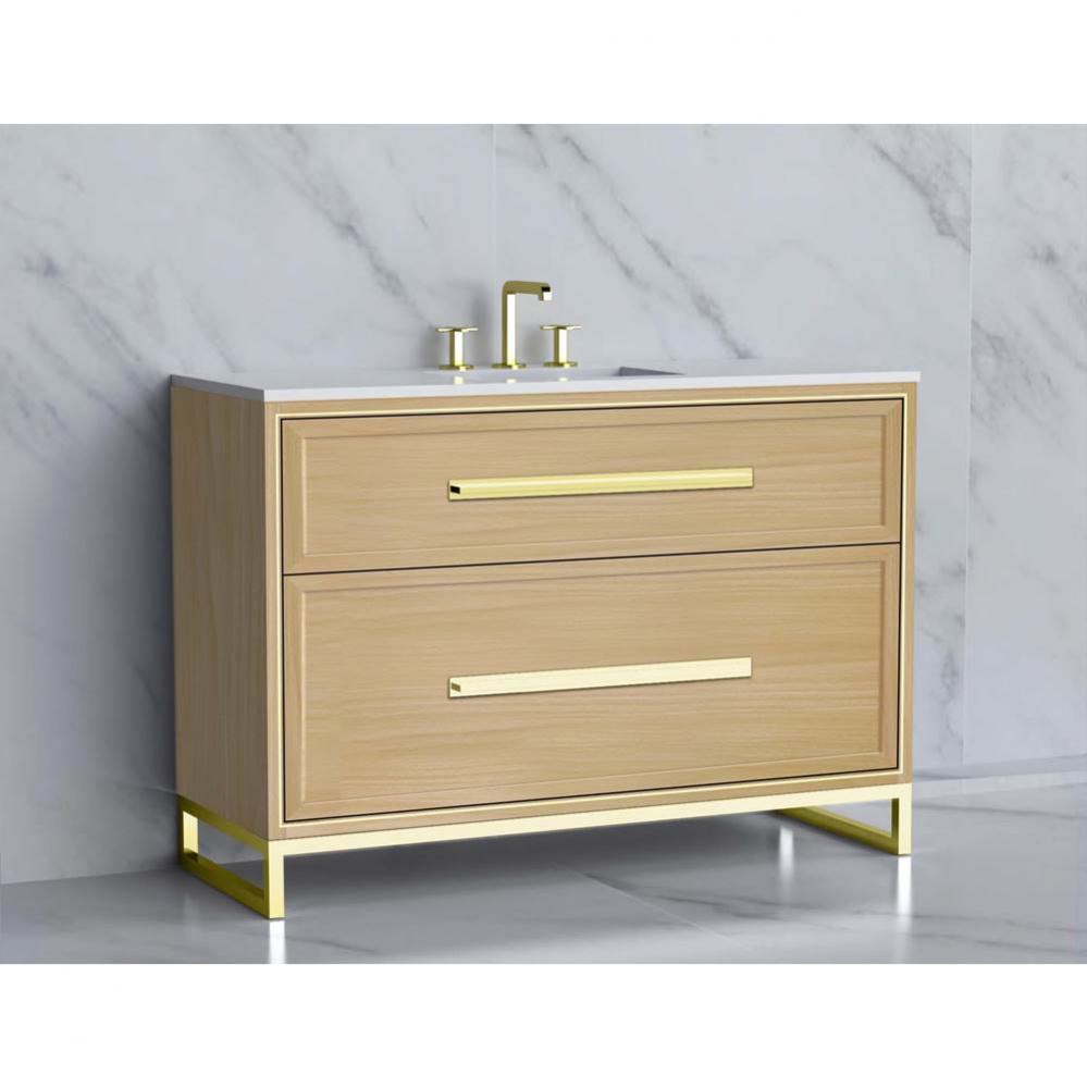 Profile 48C'' Free standing Vanity Cabinet in Natural Oak/HW: Polished Chrome(PC)