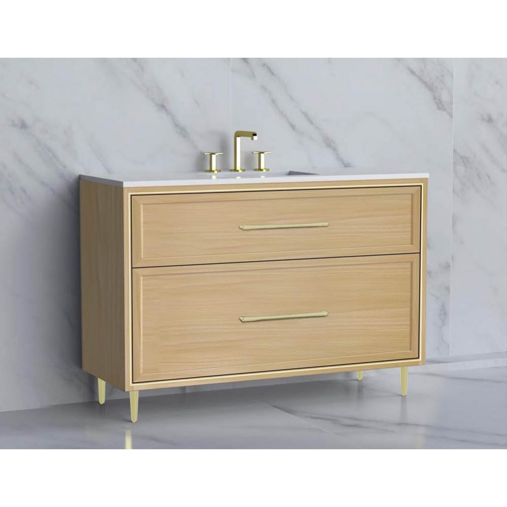Profile 48C'' Free standing Vanity Cabinet in Natural Oak/HW: Polished Chrome(PC)