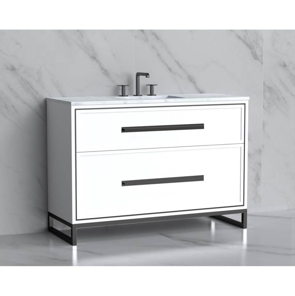 Profile SE 48C'' Free standing Vanity Cabinet in White/HW: Polished Chrome(PC)