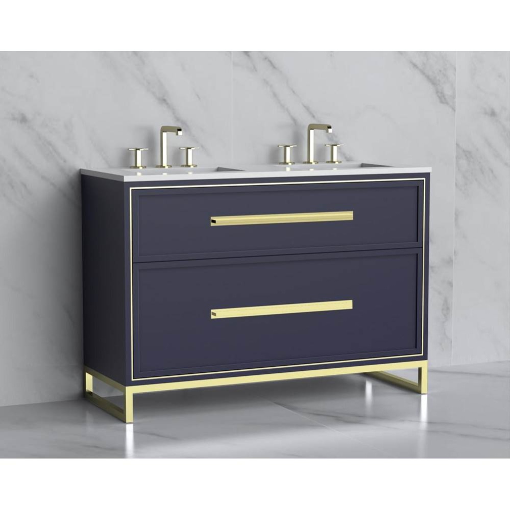 Profile 48D'' Free standing Vanity Cabinet in Sapphire/HW: Polished Chrome(PC)