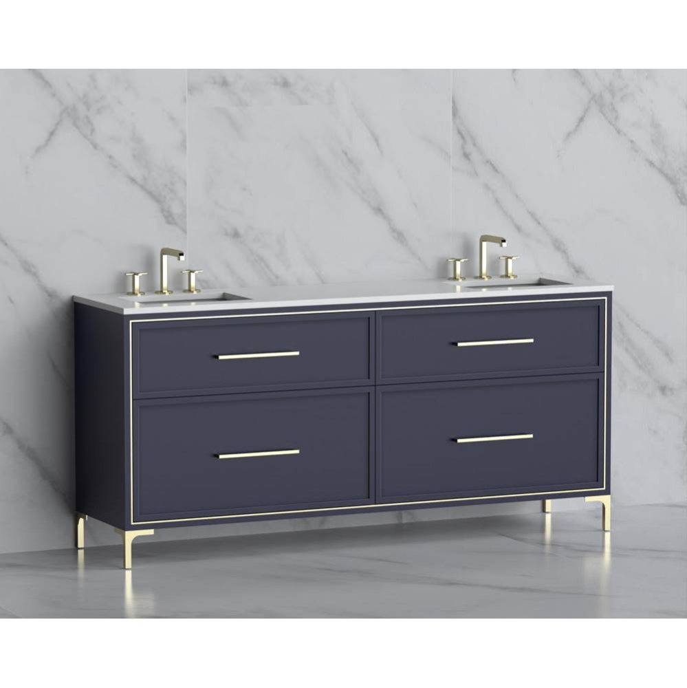 Profile 72'' Free standing Vanity Cabinet in Sapphire/HW: Polished Chrome(PC)