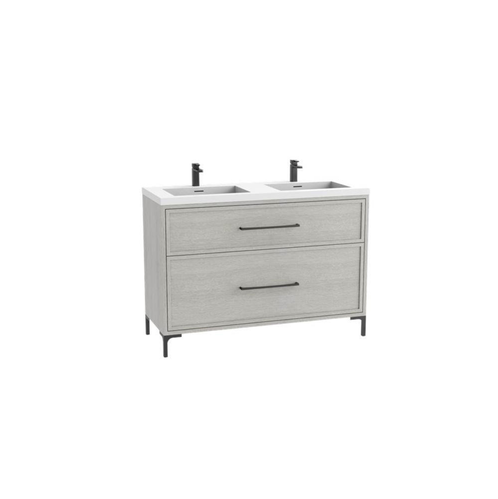 Profile SE 48D'' Free standing Vanity Cabinet in Coastal Grey/HW: Polished Chrome(PC)