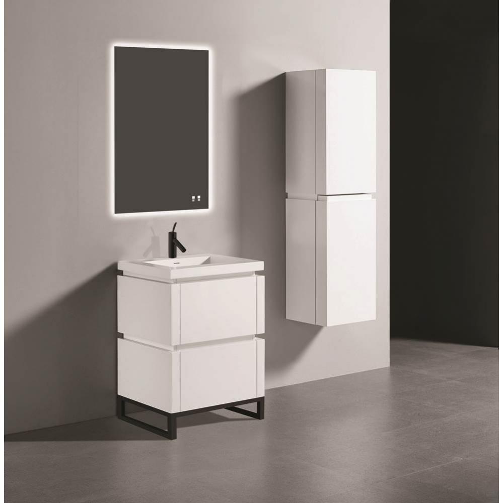 Metro 24'' Free Standing  Vanity Cabinet in  White/HW: Polished Chrome(PC)