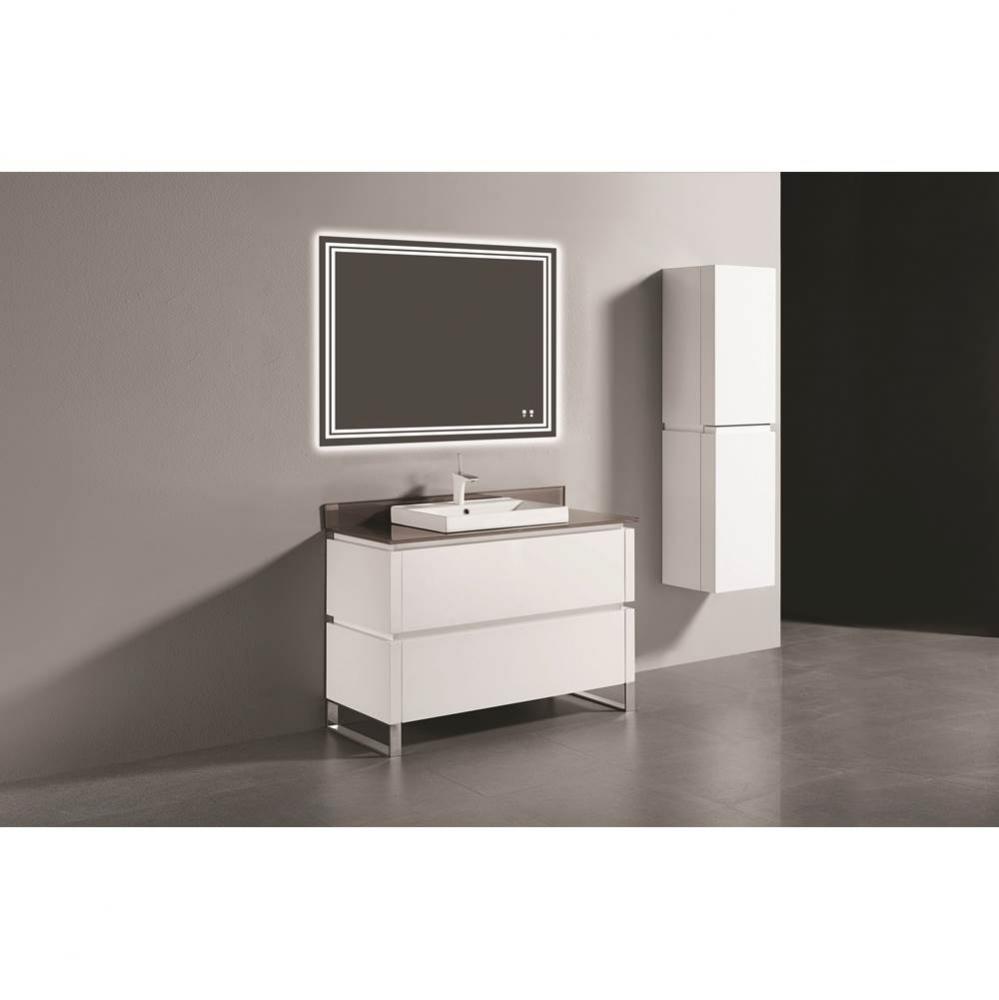 Metro 48C'' Free Standing  Vanity Cabinet in  White/HW: Polished Chrome(PC)