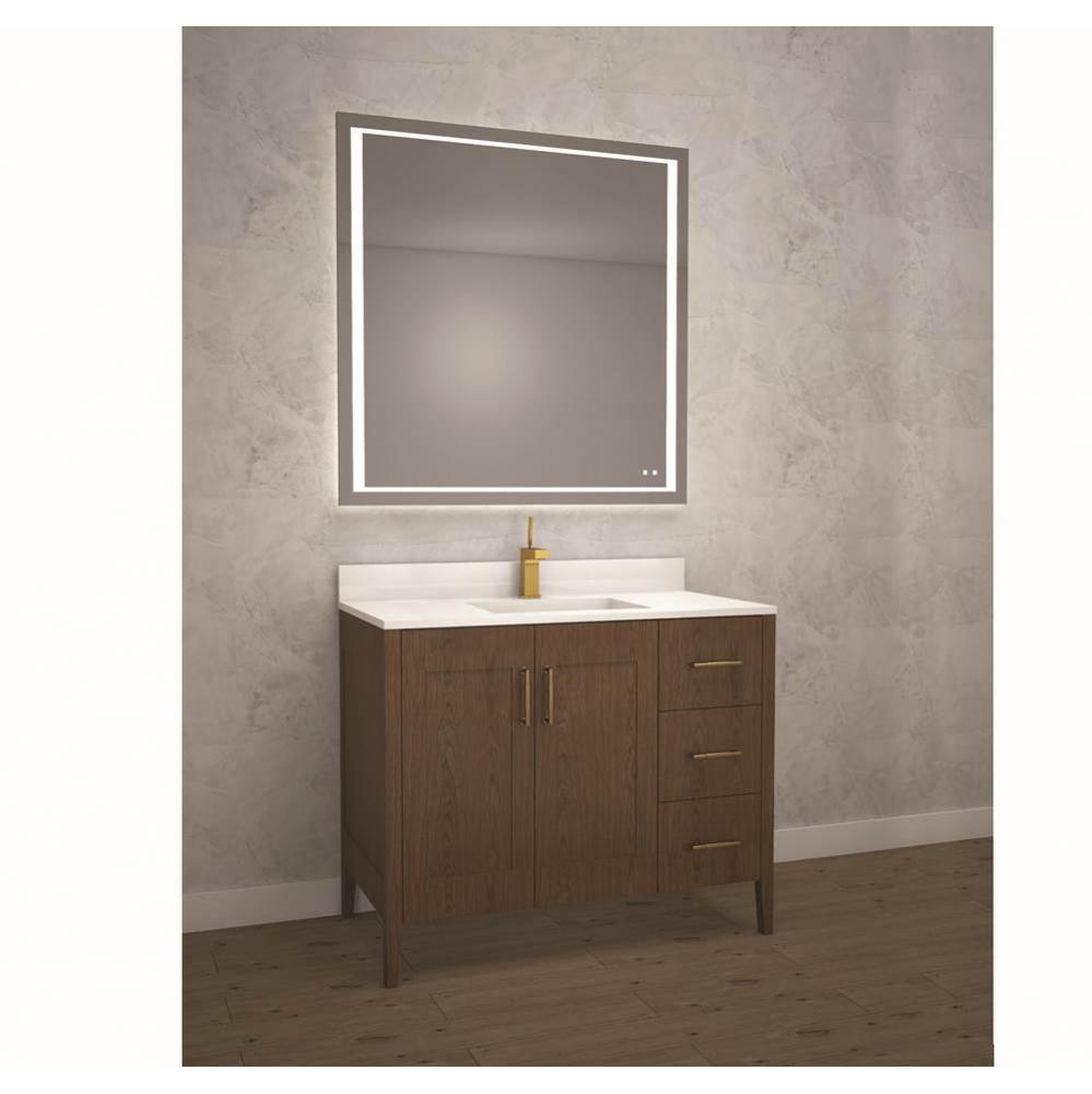 Encore 36'' Free Standing Vanity Brandy/HW: Polished Chrome(PC)