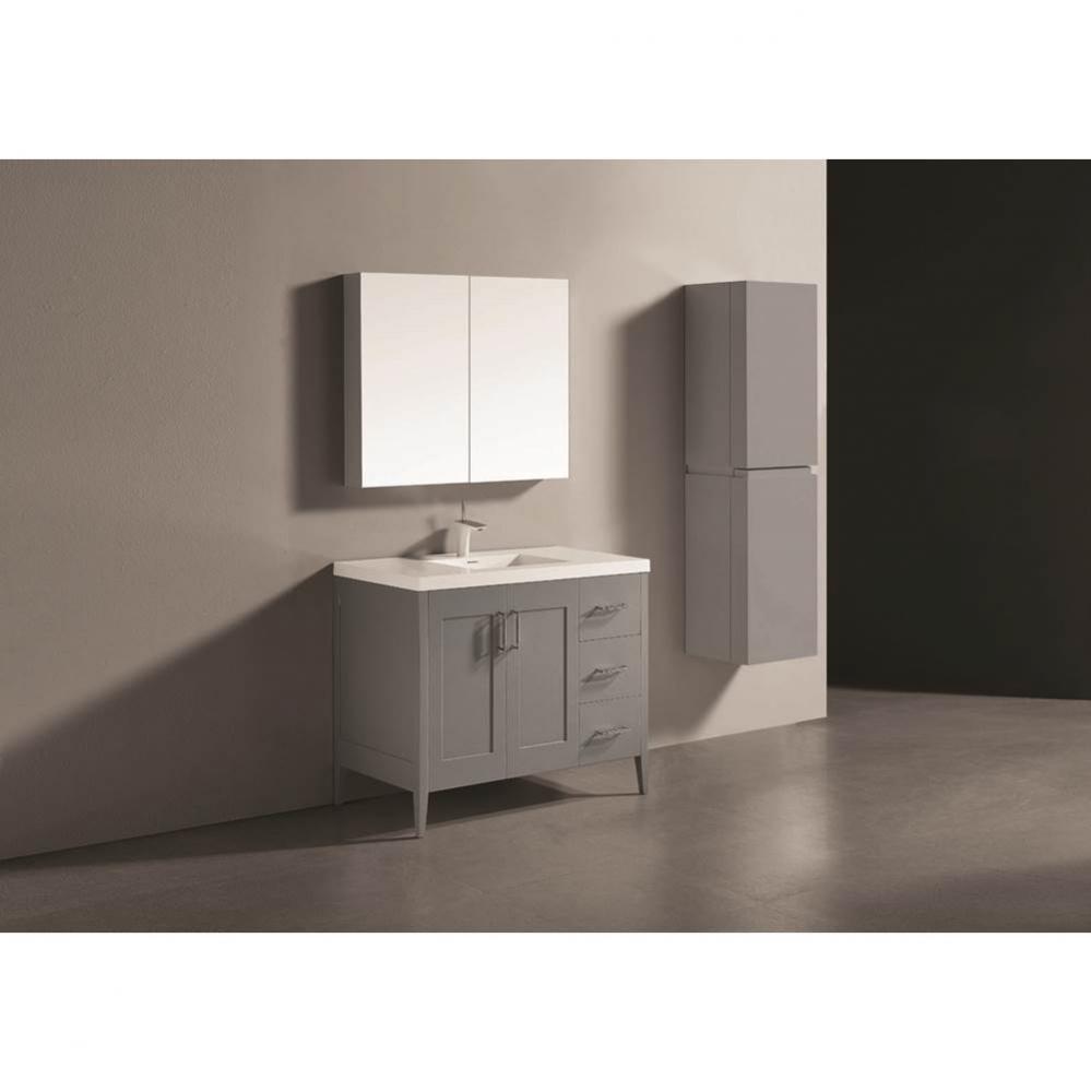 Encore 36'' Free Standing Vanity Studio Grey/HW: Polished Chrome(PC)