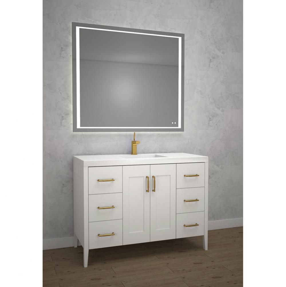Encore 48C'' Free Standing Vanity White/HW: Polished Chrome(PC)