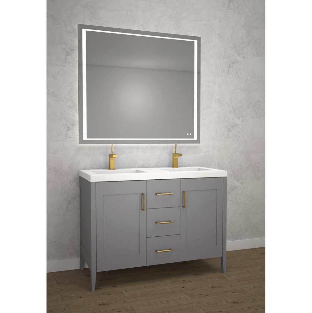 Encore 48D'' Free Standing Vanity Studio Grey/HW: Polished Chrome(PC)