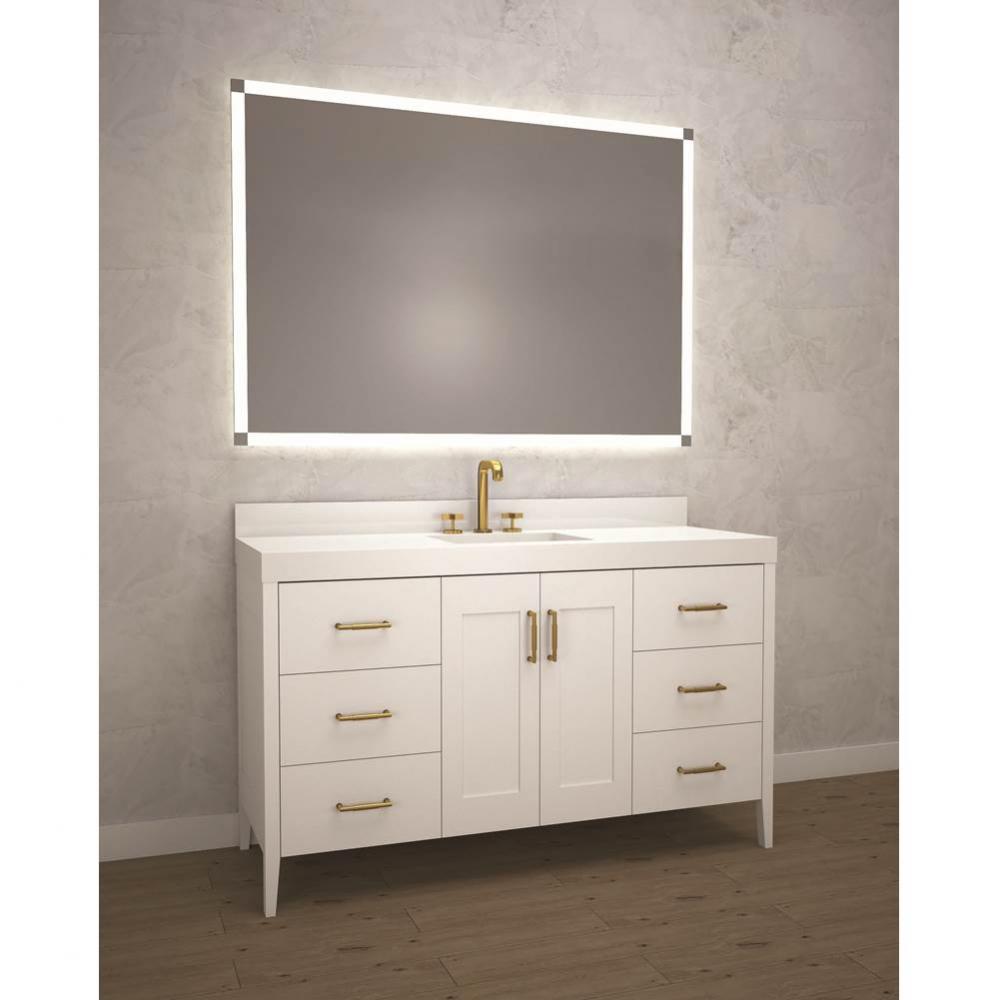 Encore 60C'' Free Standing Vanity White/HW: Polished Chrome(PC)