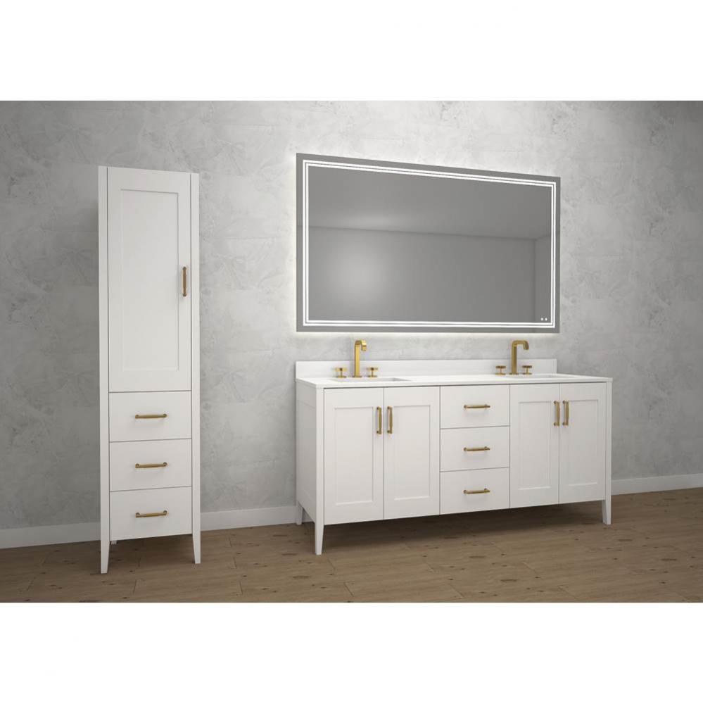 Encore 72'' Free Standing Vanity White/HW: Polished Chrome(PC)
